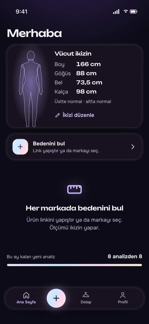 Sizemira uygulamasından bir ekran